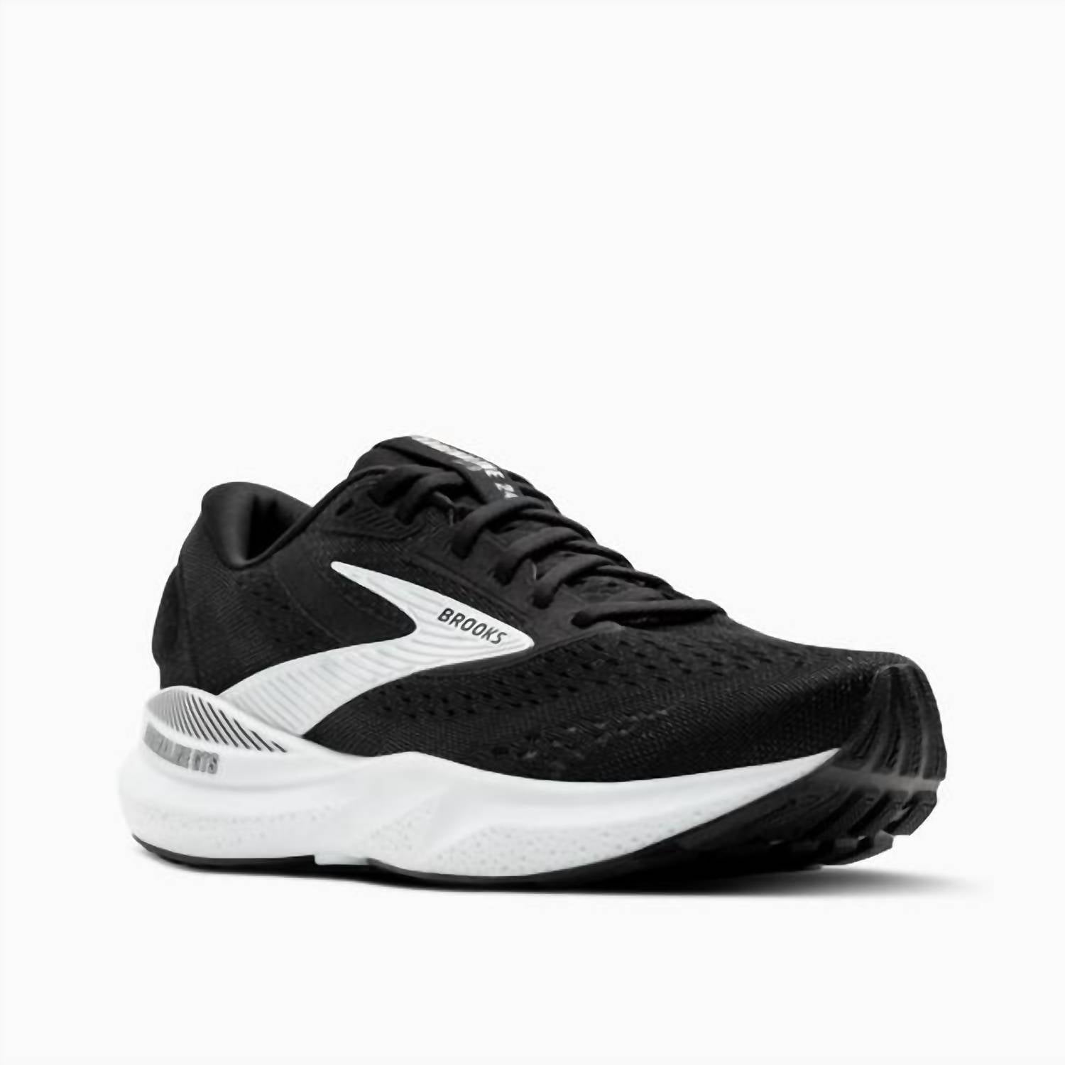 BROOKS Women's Adrenaline Gts 24 Running Sneakers in black white - women's shoe - detail view