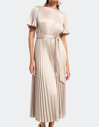 Joseph Ribkoff - PLEATED SATIN FIT & FLARE DRESS