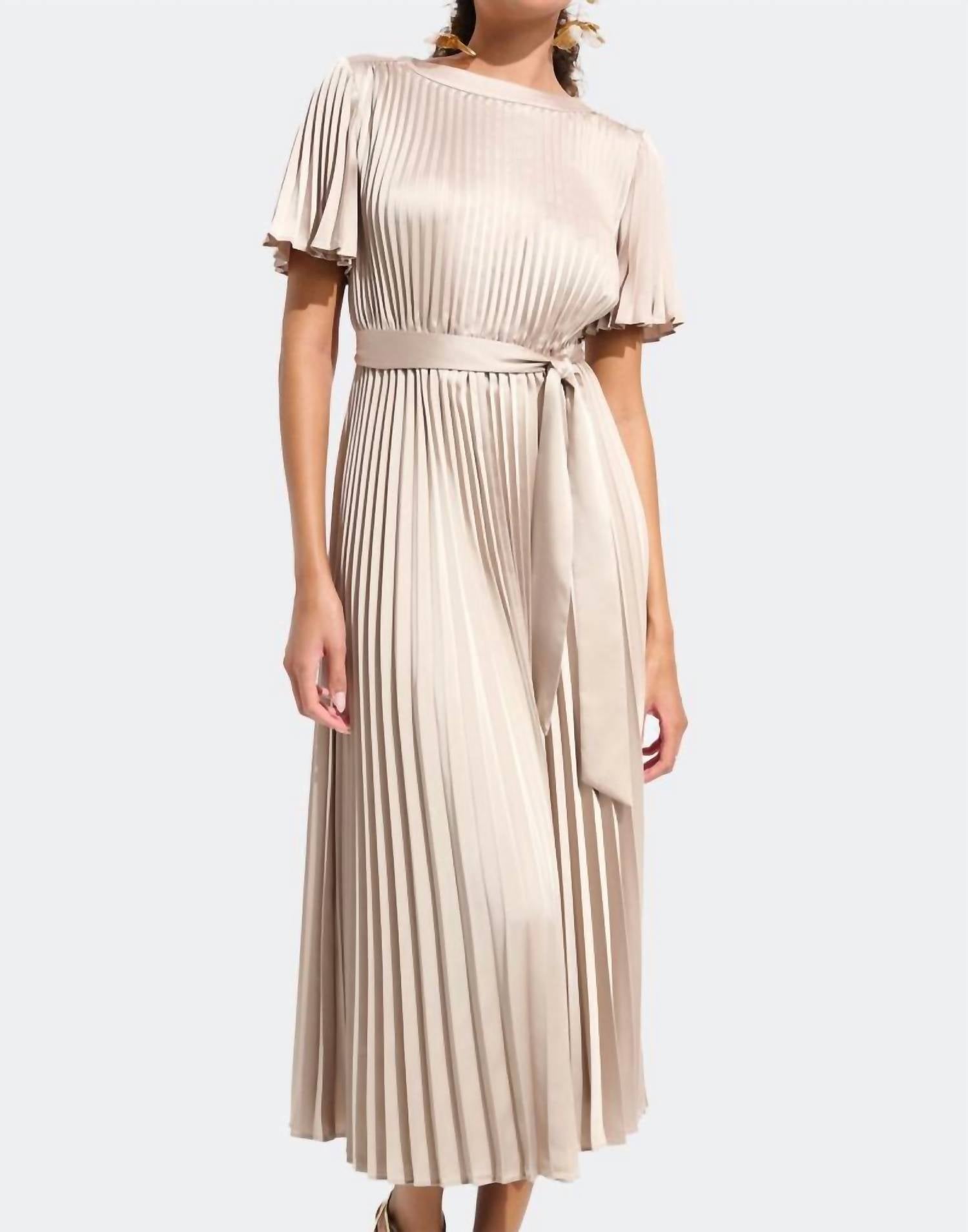 Joseph Ribkoff - PLEATED SATIN FIT & FLARE DRESS
