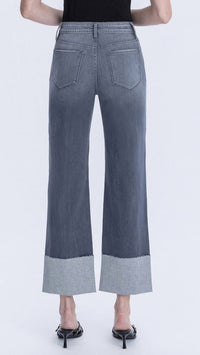 Flying Monkey - High Rise Cuffed Slim Wide Leg Jeans