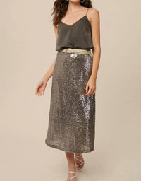 Listicle - Vegas Sequined Midi Skirt