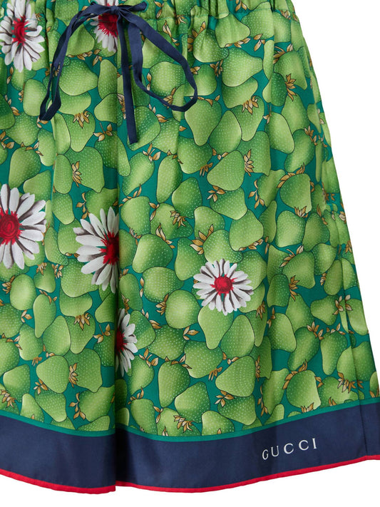 Gucci - Women's Flower Printed Silk Shorts