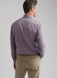 PETER MILLAR Petaluma Performance Twill Sport Shirt in parisian fig - men's shirt - detail view