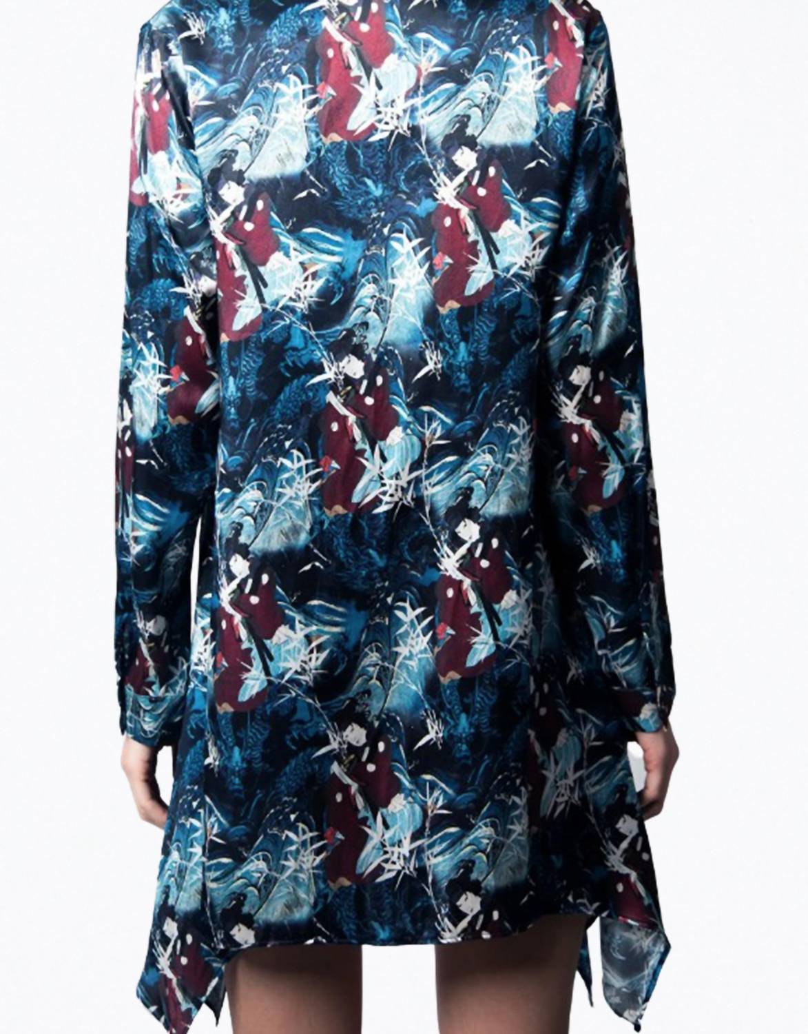 MODERN LOVE SILK CHARMEUSE MINI SHIRT DRESS