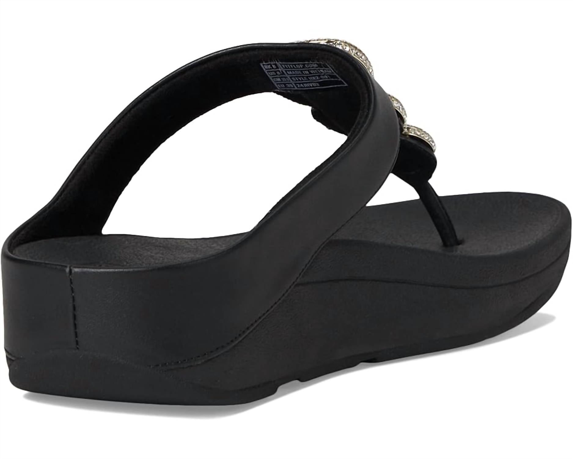 Fitflop - Women's Fino Crystal-chain Leather Toe-post Sandals