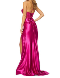 Sherri Hill - One Shoulder Sheer V-neck Prom Dress