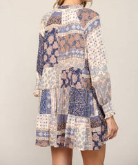 Fate - Patchwork Long Sleeve Dress