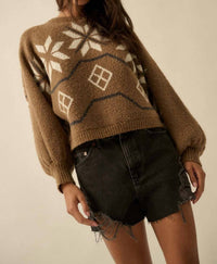 Promesa - Textured Alipine-Knit Dolman-Sleeve Sweater