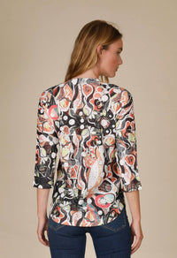 Inoah - Gallery Print Eyelet Top