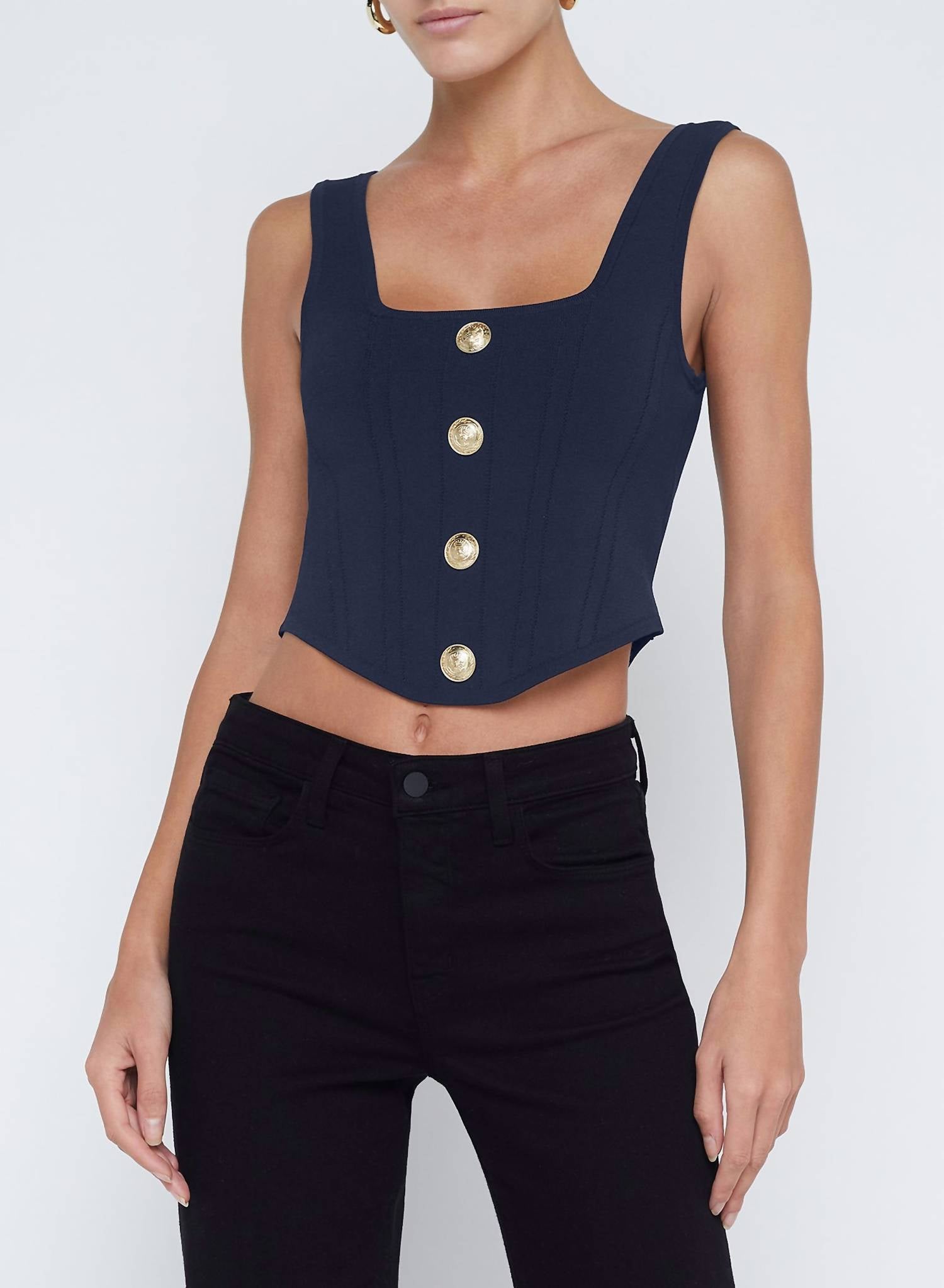 L'Agence - Saga Square Neck Crop Top