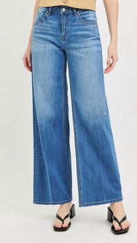 Risen - High Rise Slouchy Wide Baggy Full Length Jeans