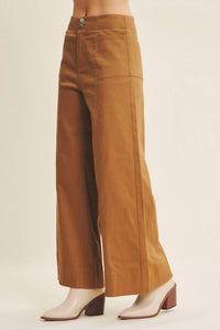 In February Melissa Stretchy Wide Leg Pant in camel - women's pants - view 5
