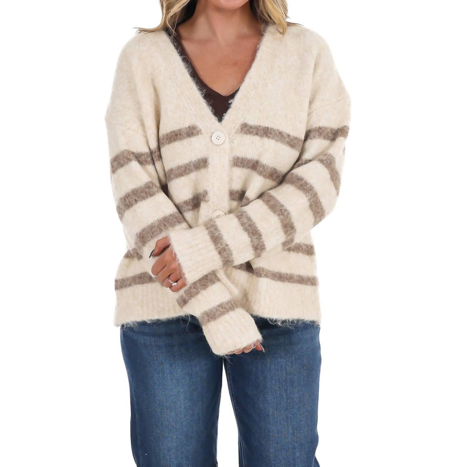 Dreamers - Timely Matter Super Soft Stripe Cardigan