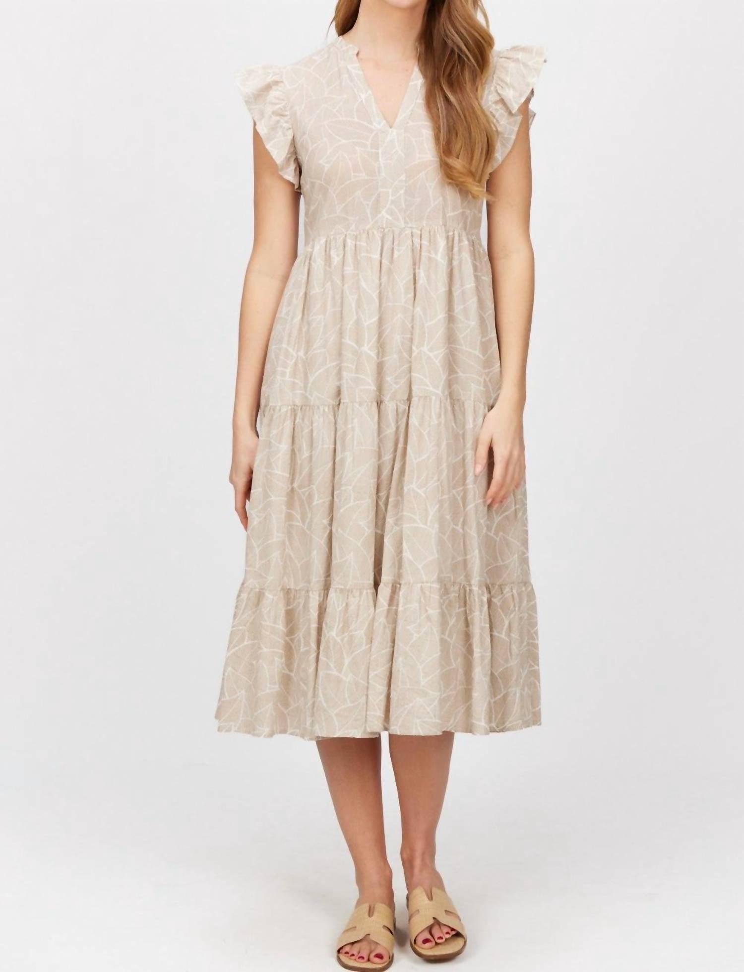 Before You Collection - Leaf Print Midi Dress