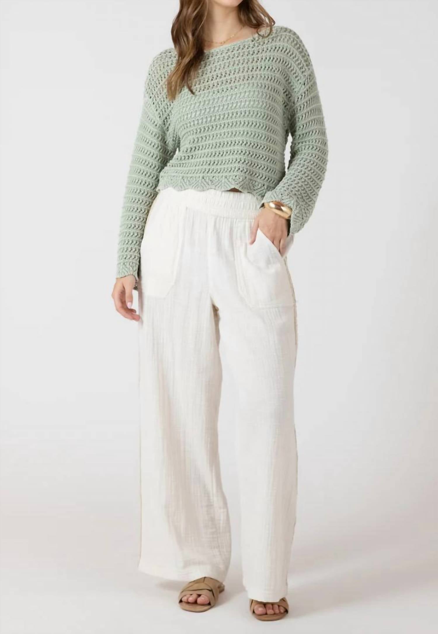 Dex - Crochet Trim Wide Leg Pant