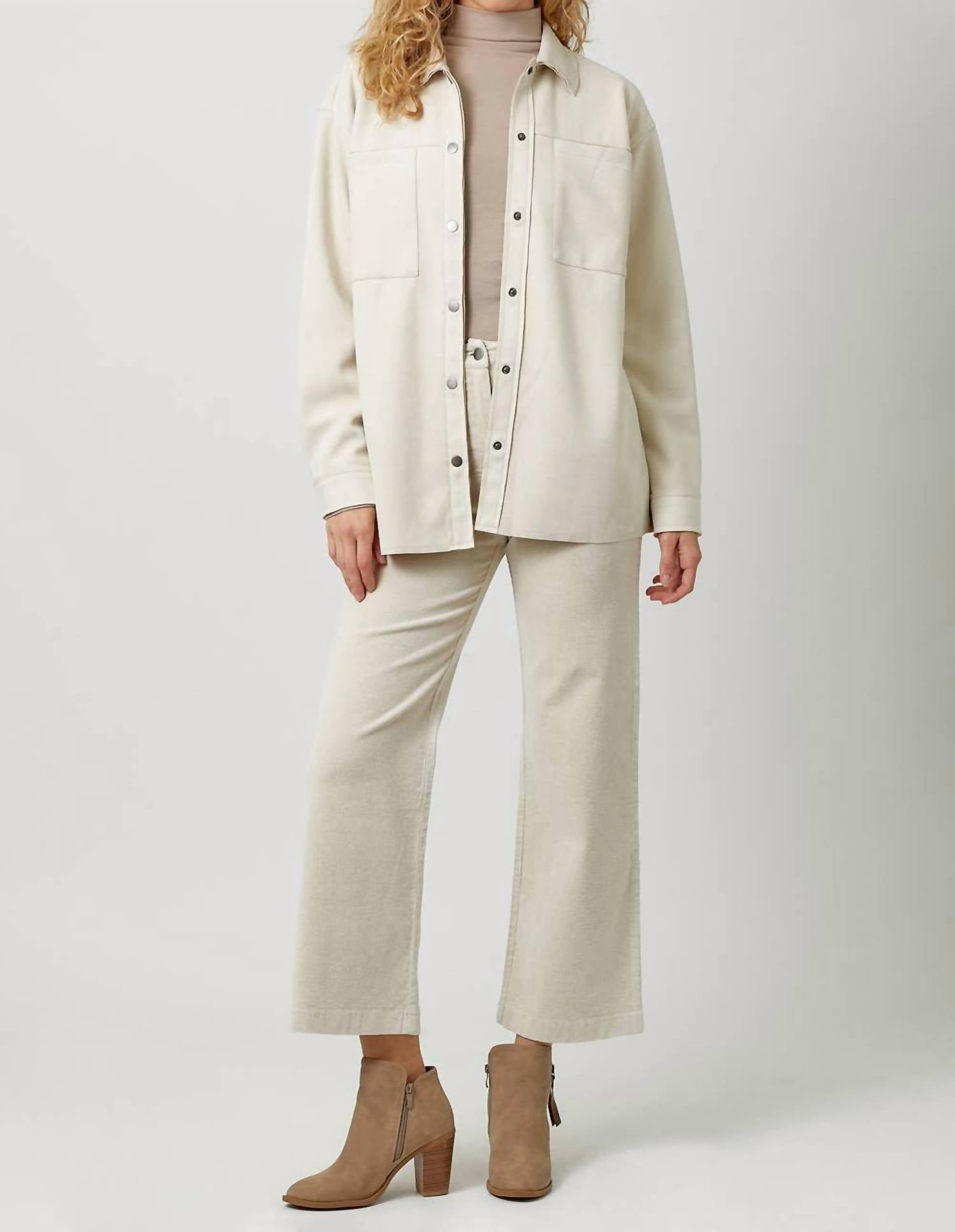 Mystree - Suede Button Down Shacket