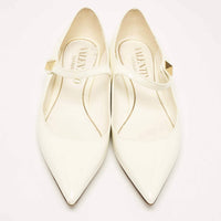 Valentino Garavani Women's Tiptoe Patent Leather Ballerina Flat in ivory - women's flats - alternate view