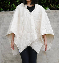 RAINRAPS Women's Rain Puffer Jacket in ivory pufferrap - women's jacket - alternate view