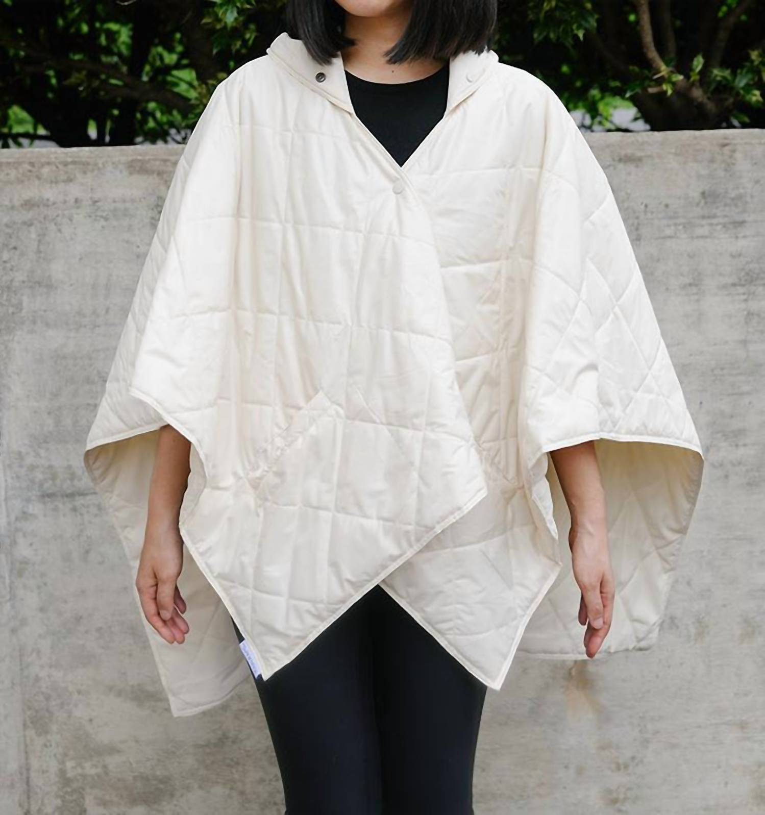RAINRAPS Women's Rain Puffer Jacket in ivory pufferrap - women's jacket - alternate view