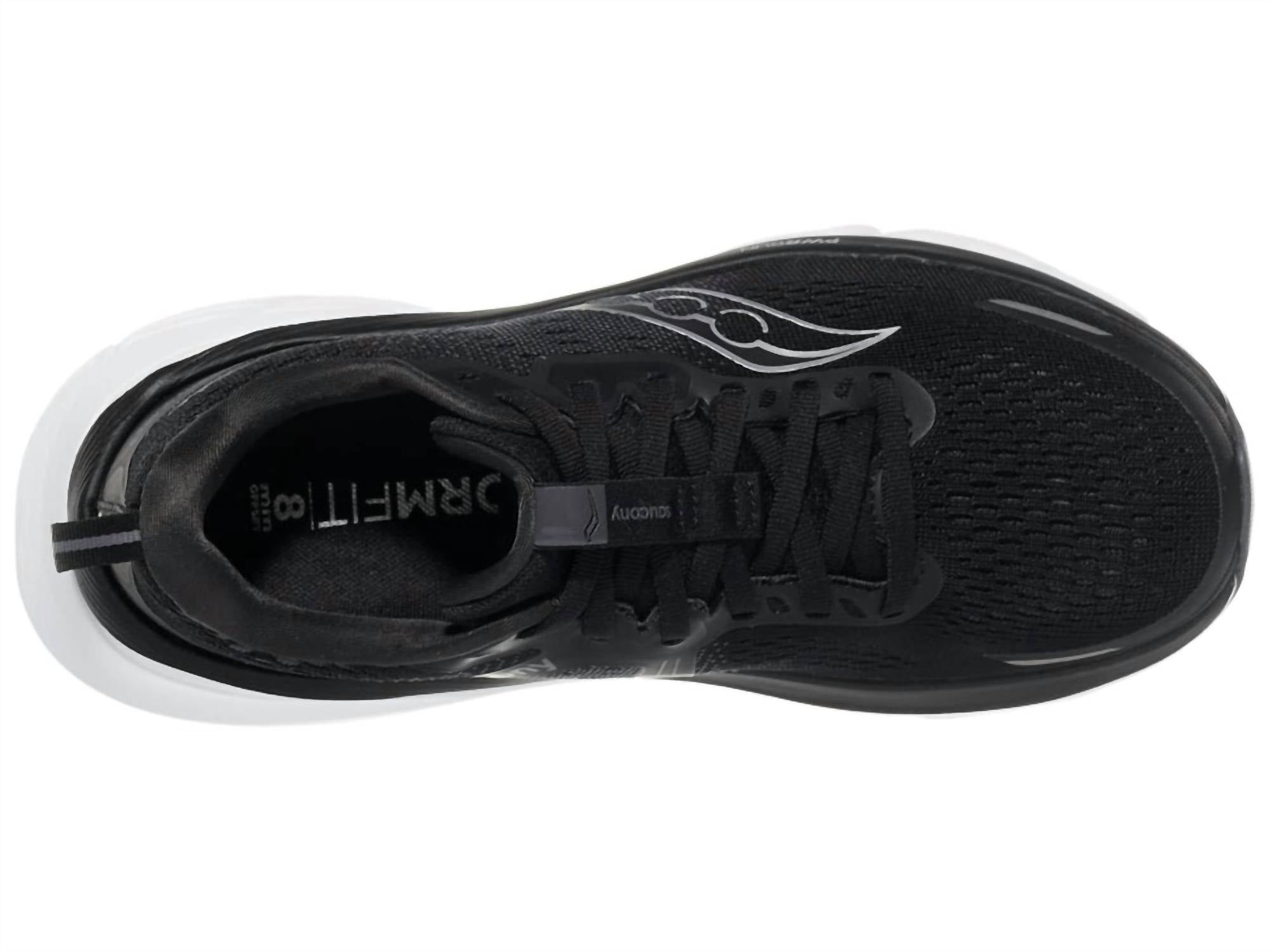 SAUCONY Women's Guide 18 Running Shoes in black white 2 - women's shoe - alternate view