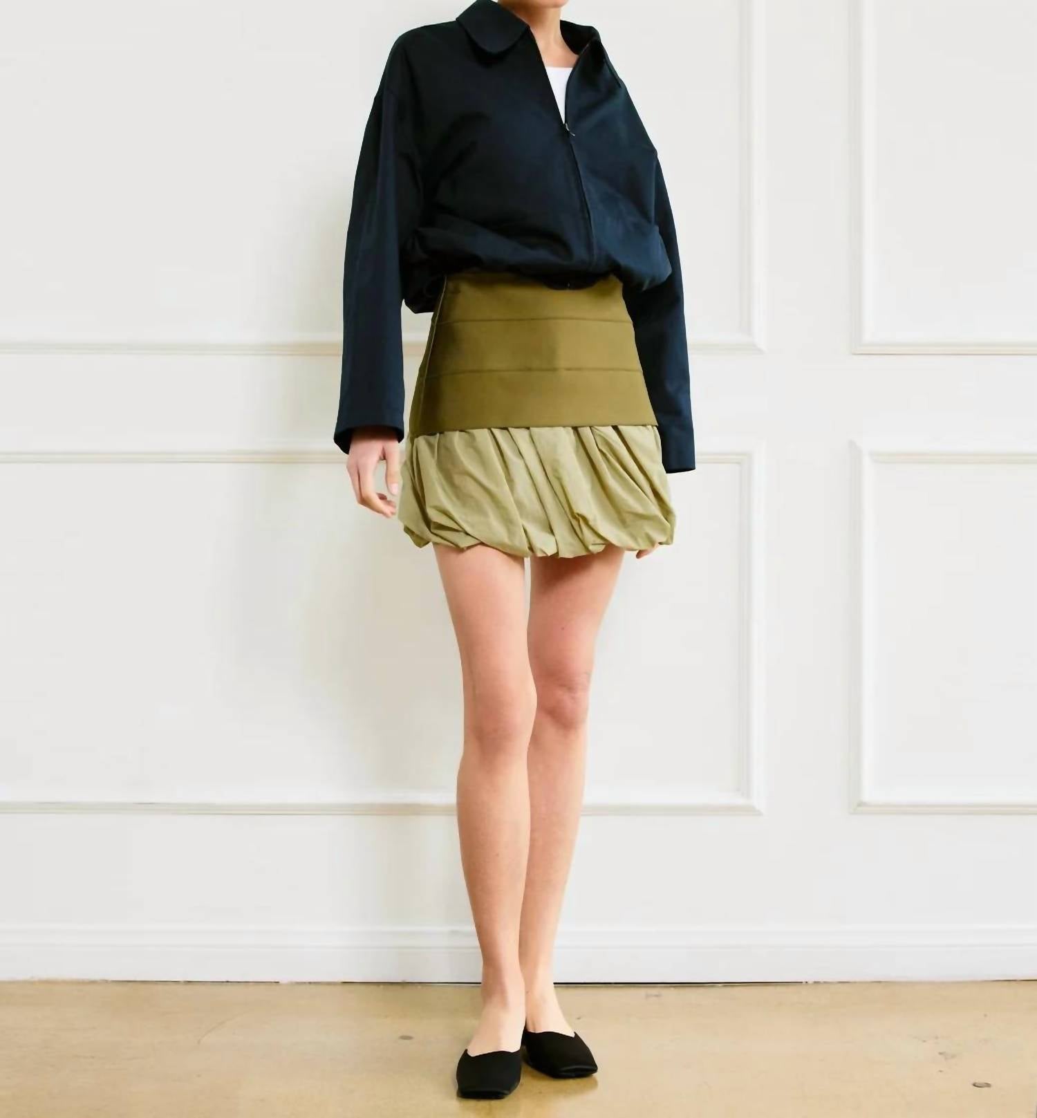 Line And Dot - Paneled Mini Skirt