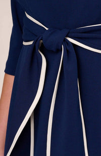 Sateen Knit Crepe Tie Dress