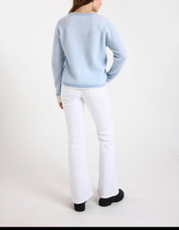 Brodie Cashmere Irene Cashmere Jumper Top in blue mist - women's sweater - alternate view