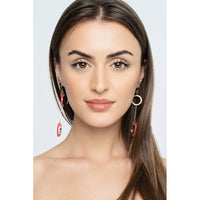 Gold & Honey - Women's Thin Two Drop Lucite Earrings