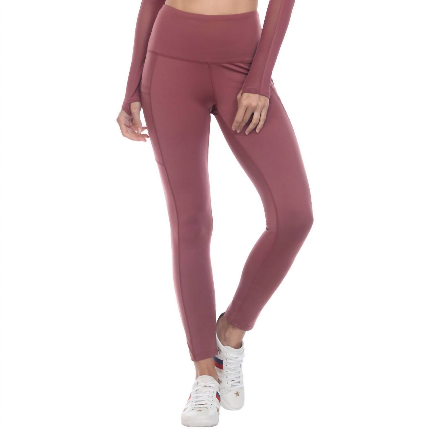 GOLDHAUS High Rise Leggings in mauve - women's pants - alternate view