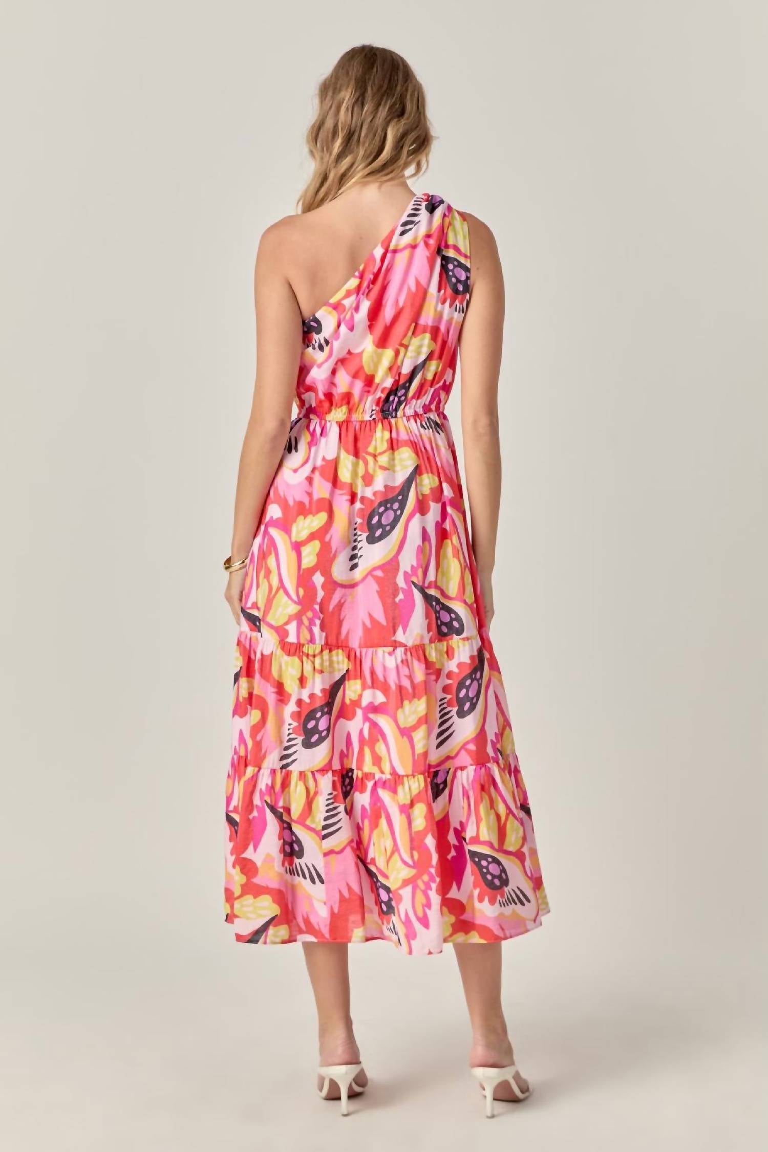 English Factory - Tropic Twist One-Shoulder Maxi Dress