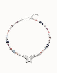 Unode50 - Women's Short Beaded Necklace With Butterfly