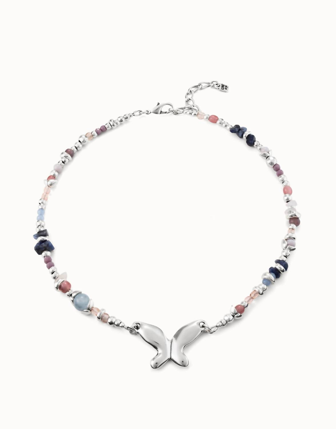 Unode50 - Women's Short Beaded Necklace With Butterfly