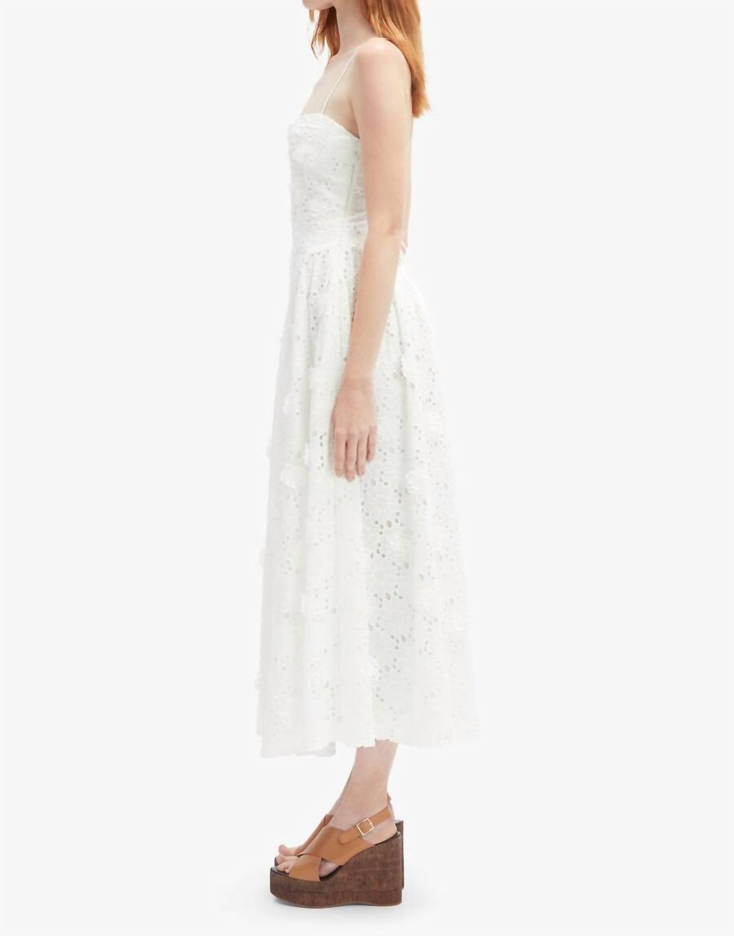 BARDOT Estie Broderie Maxi Dress in white - women's dress - alternate view