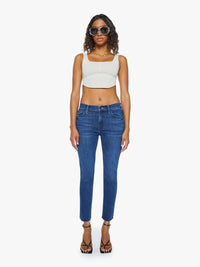 Mother - Mid Rise Dazzler Ankle Fray Straight Leg Jeans