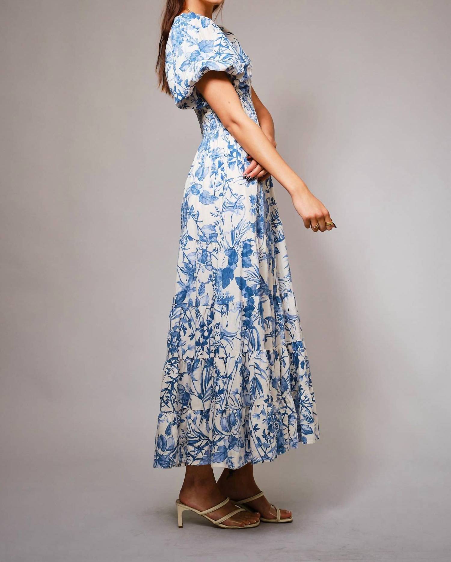 Blue B - Floral Printed Tiered Maxi Dress
