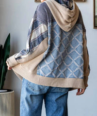 Oli & Hali - Denim and Plaid Hoodie Jacket