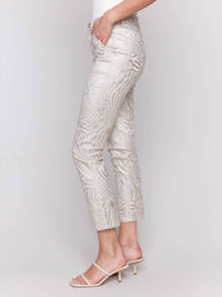 Charlie B - Metallic Print Twill Pants