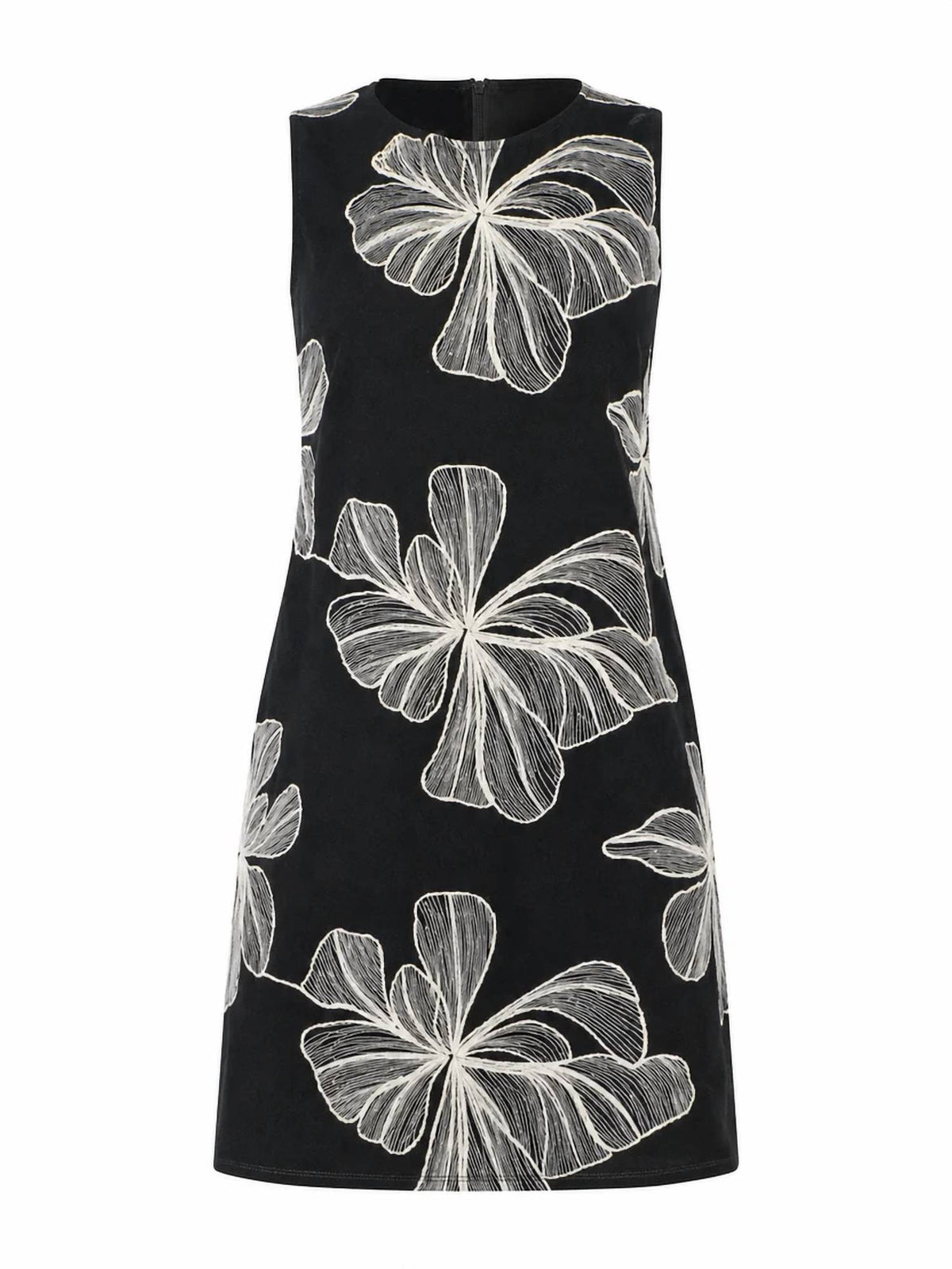 Thml - Women's Sleeveless Floral Embroidery Detail Dress