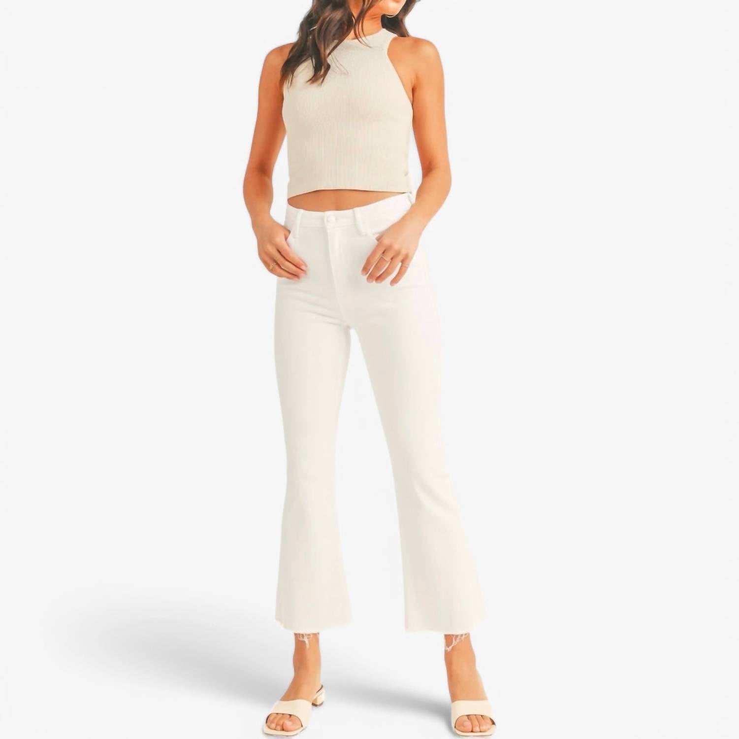Just Black Denim - Tonal Crop Flares Pants