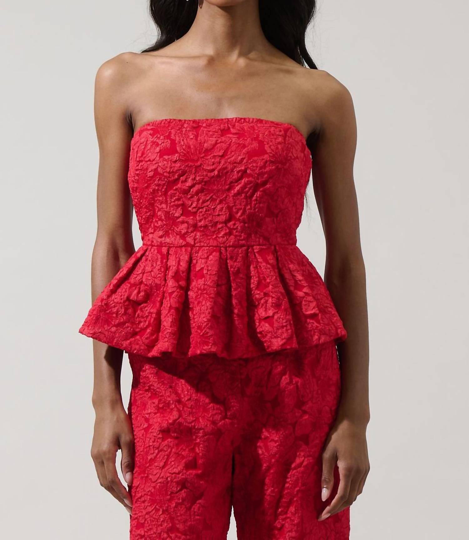 Sugarlips - Women's Arielle Jacquard Peplum Top
