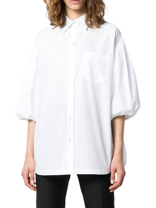 Valentino - Puff Sleeve Poplin Shirt