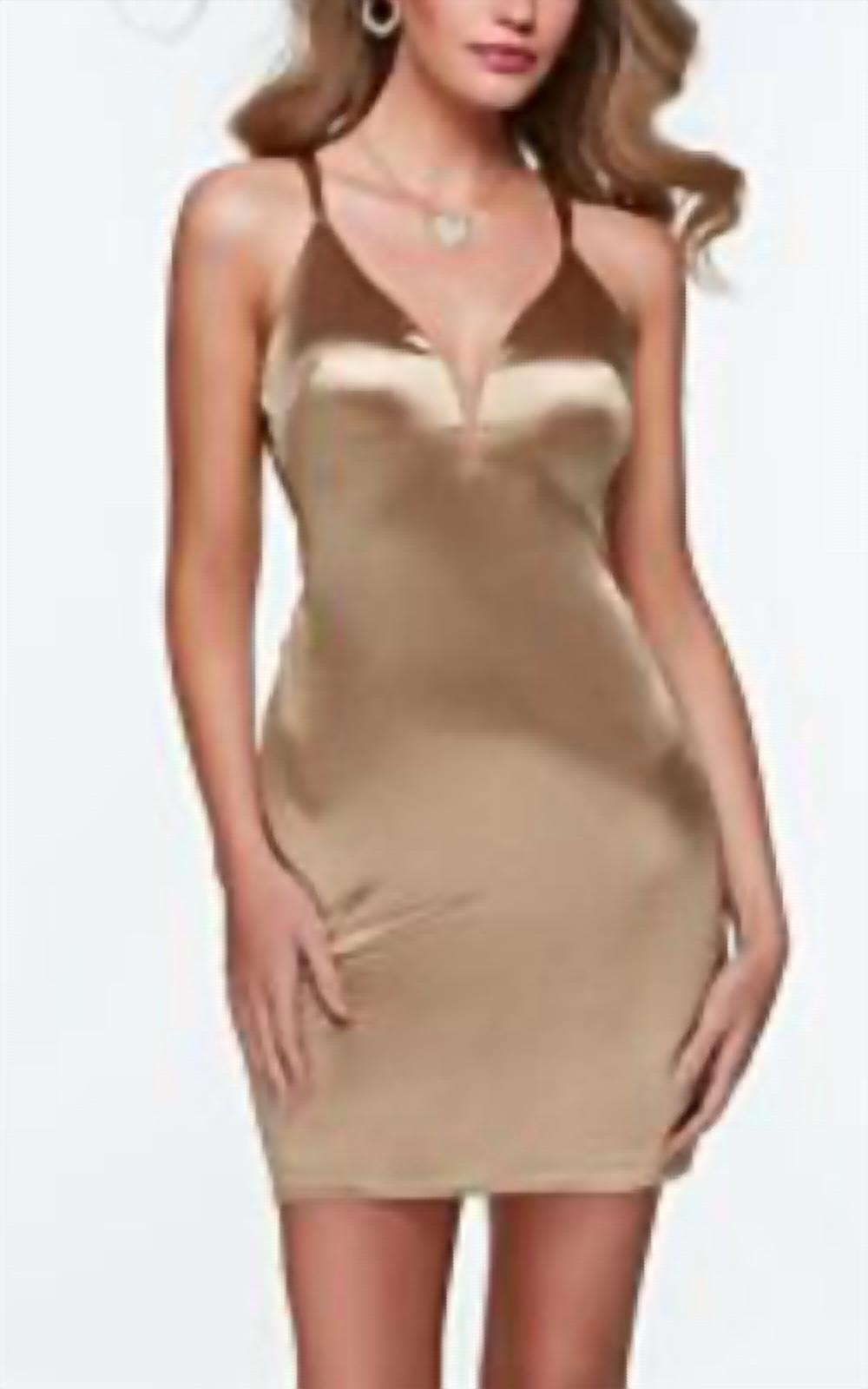 Alyce Paris - Alyce Paris Strappy Plunging V-neck Cocktail Dress