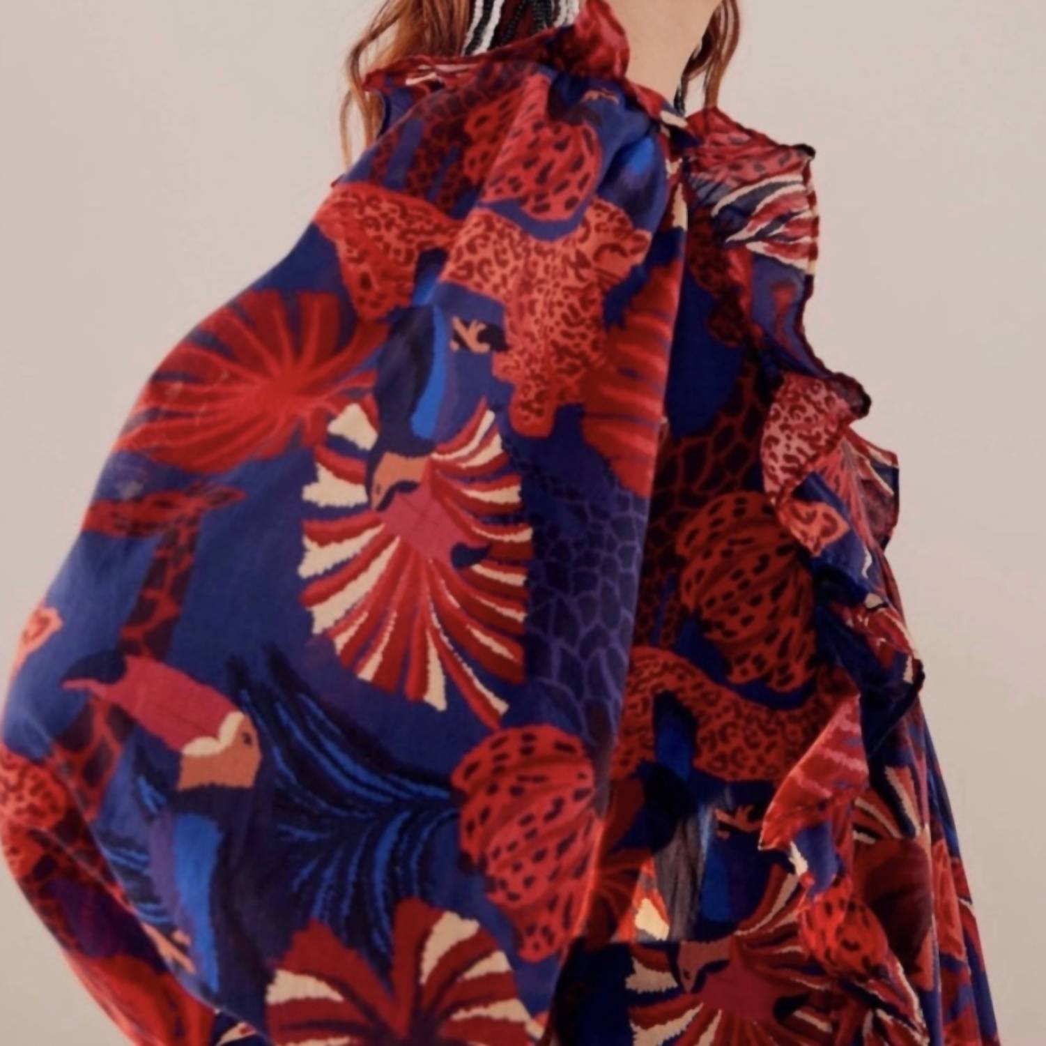 FARM RIO Animals Tapestry Midi Dress in multi - women's dress - alternate view