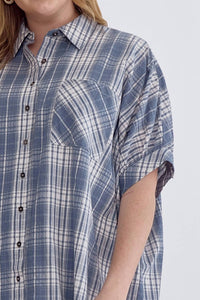 Entro - Surely Charmed Plaid Mini Dress - Plus