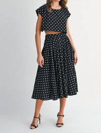 MABLE Edith Polka Dot Set in black - women's skirt