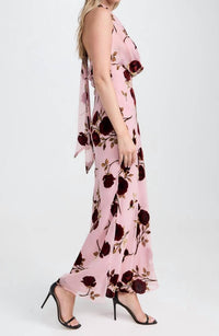 for Love & Lemons Velvet Halter Maxi Dress in rose - women's dress - alternate view