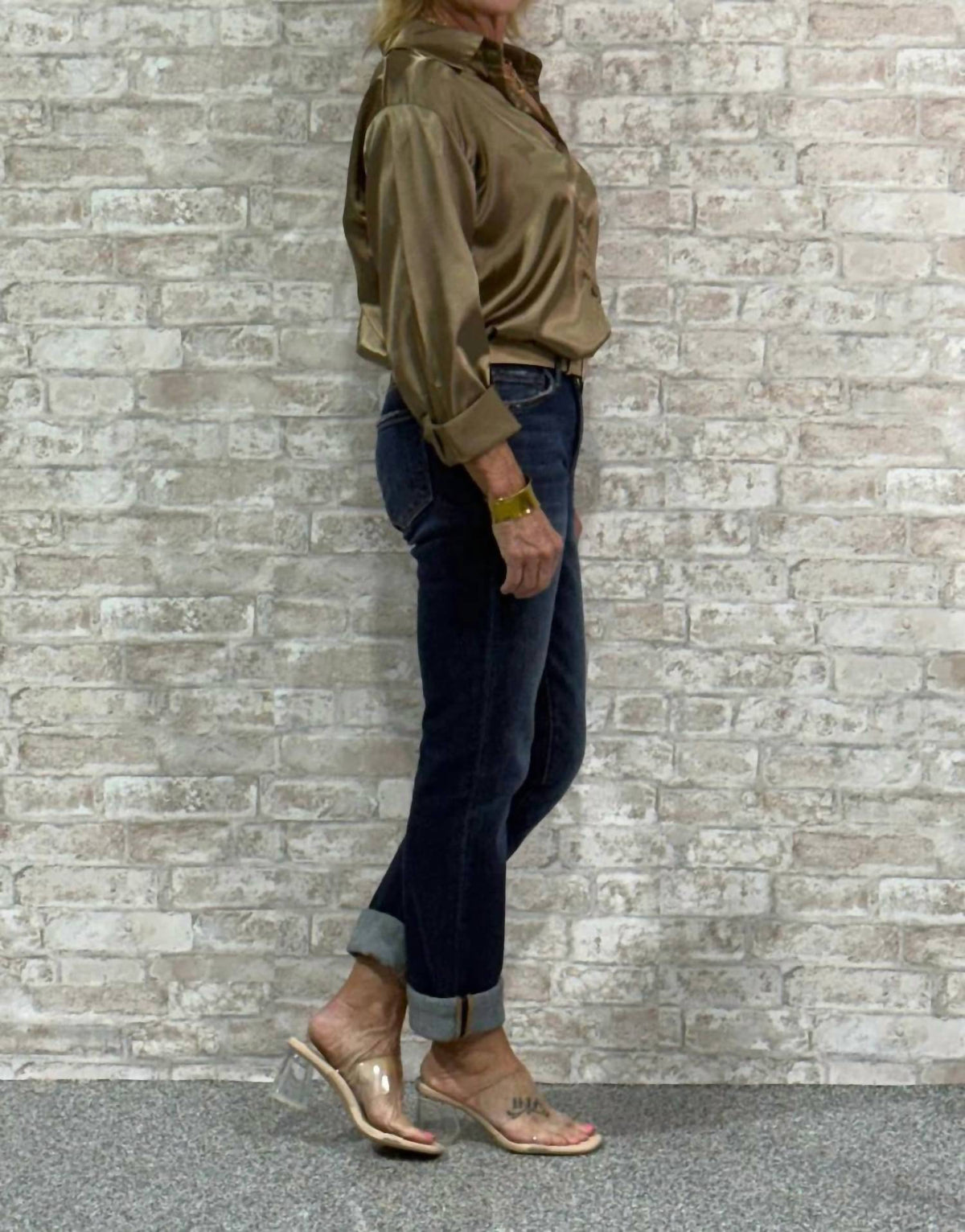 Rosa Clothing - The Reset Point-satin Button-up Blouse