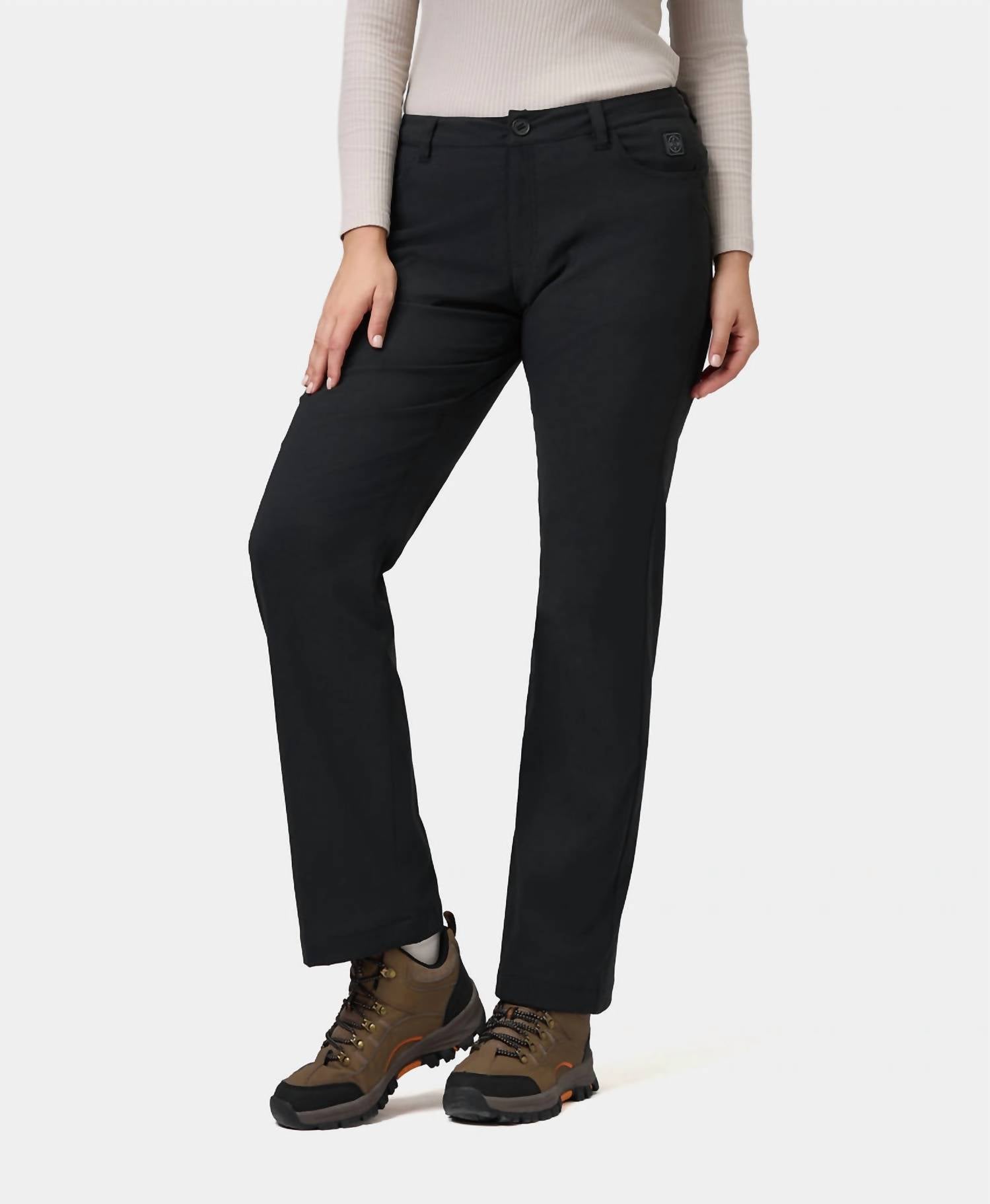 Ororo Hudson Heated Fleece Lined Pants in black - women's pants - alternate view