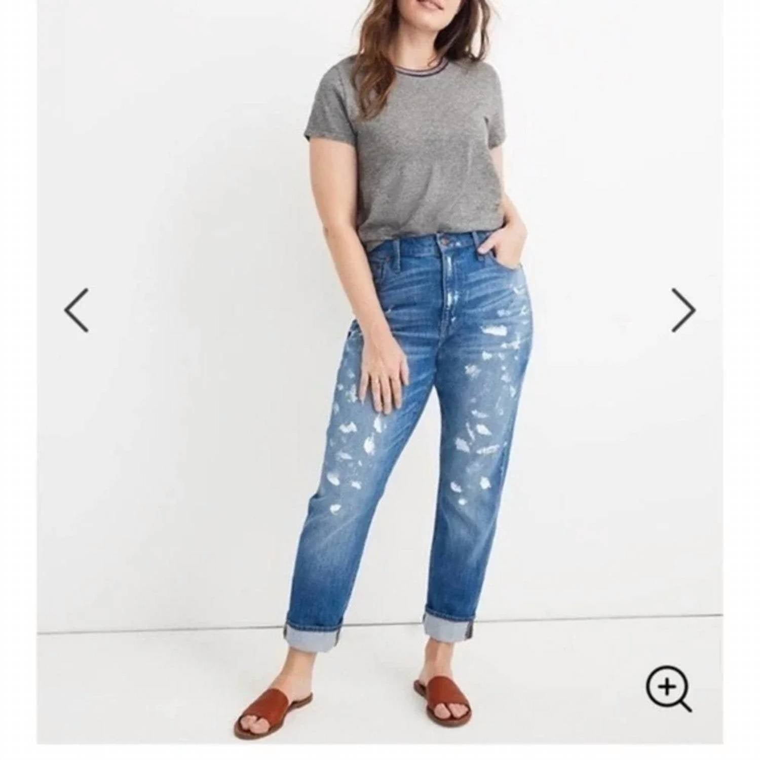 Madewell - High Rise Slim Boyfriend Fit Paint Jeans