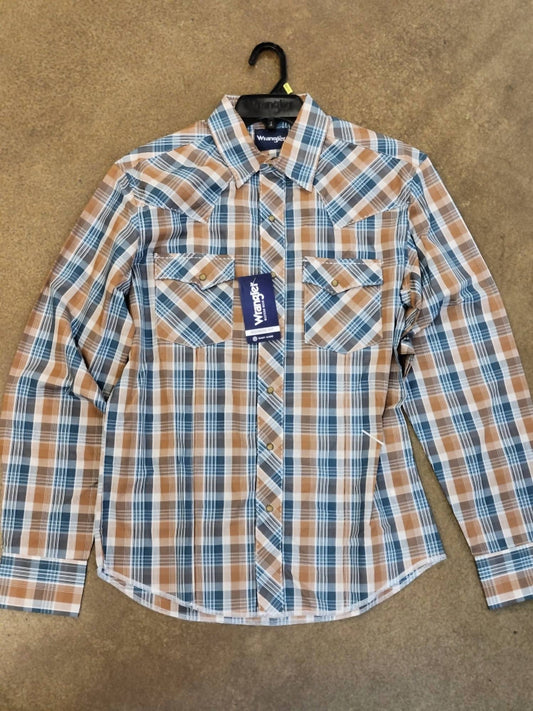 Wrangler - Men's Long Sleeve Fashion Western Snap Plaid Shirt